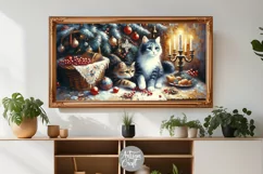 Christmas Cat Frame Tv Art, Christmas Frame TV art Product Image 2