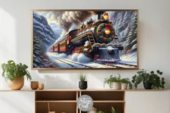 Christmas Train TV Art, Christmas Frame TV art, vintage Product Image 3