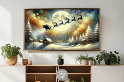 Santa flying Frame TV art, Christmas Frame TV art, reindeer Product Image 3