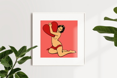 Nude Woman Hug Heart Product Image 2