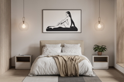 Nude Woman Sitting on Couch Product Image 2