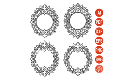 Ornate oval frame SVG with detailed Victorian style scroll Product Image 1