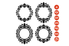 Vintage ornate frame SVG with scrollwork Product Image 1