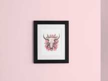 Western Floral Cow Skull PNG, Instant Download Sublimation Product Image 4