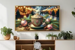 Christmas frame tv art, hot cocoa, Christmas market Product Image 3