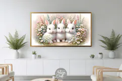 Easter bunny Frame TV art, wildflower painting, TV art Product Image 2