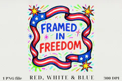 Patriotic Red, White and Blue, Sublimation|4th of July PNG Product Image 1