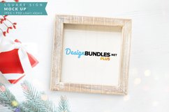 Framed Square Sign Mock up for Winter or Christmas 