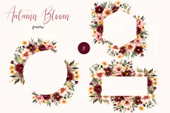 Watercolor Floral Clipart - Watercolor Autumn flowers frames Product Image 2