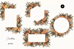 Watercolor Christmas Clipart - Christmas Botanical Frames Product Image 2