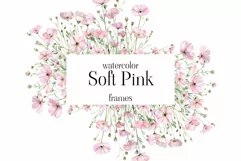 Watercolor Soft Pink Flowers Bouquets - Watercolor Floral Product Image 1