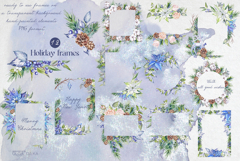 Holiday frames watercolor clipart set Product Image 2