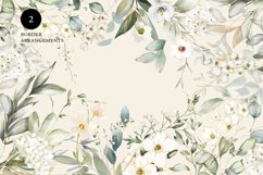 Watercolor White Flowers &amp; Greenery Large Collection Product Image 14