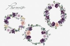 Watercolor Blush &amp; Eggplant Floral Clipart Collection Product Image 10