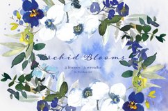 Watercolor Purple &amp; White Orchid Clipart Huge Set Product Image 8