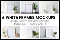 6 White Frames Mockups Bundle PNGs I Frame Mockup Product Image 1