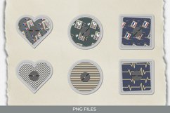 France Retro Postage Pattern Buttons Product Image 1