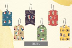 France Retro Postage Pattern Shaped Tags Product Image 1