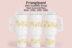 frangipani spring floral 40oz quencher tumbler sublimation full wrap high resolution transparant background
