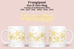 frangipani spring flower coffee mug sublimation wrap glass mug wrap svg presized for 11oz and 15oz glass ready to cut and sublimation files