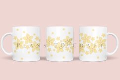 frangipani spring flower coffee mug sublimation wrap glass mug wrap svg presized for 11oz and 15oz glass ready to cut and sublimation files