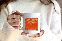 Frank's Hot Dogs Vintage Menu Sign PNG Product Image 2