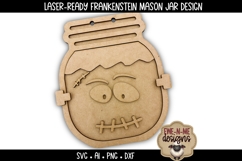 Frankenstein Halloween Door Hanger | Mason Jar Laser SVG Product Image 4