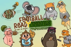 Football Ready Animals|Funny|Football Season|Animal Bundle Product Image 1