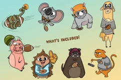 Football Ready Animals|Funny|Football Season|Animal Bundle Product Image 2