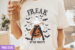 Freak in the Sheets Ghost Girl Png, Retro Halloween Clipart Product Image 1