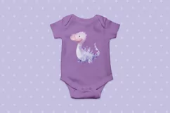 Watercolor Dinosaur Sublimation PNG - Cute Baby Dino Clipart Product Image 2