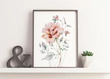 Watercolor rose flower clipart. Botanical illustration Product Image 2