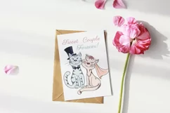 Funny Love Cats PNG, Funny Wedding sublimation, Bridal card Product Image 2
