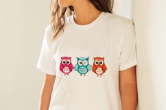 Funny owls.T-shirt design. Sublimation Product Image 2