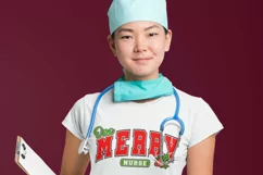 One Merry Nurse SVG, Merry Nurse SVG, Christmas Nurse SVG Product Image 6