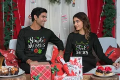 His And Her Christmas, Jingle my bells feel the joy SVG Product Image 4