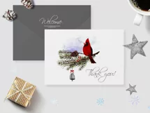 Watercolor Christmas clipart with cardinal birds Product Image 6
