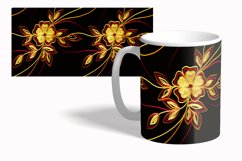 Floral Ornamental Mug Wrap Sublimation Design 15 oz Product Image 2