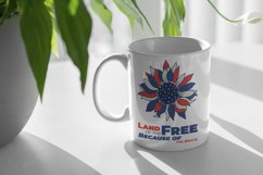 Land of the free because of the Brave.Sunflower. 4th of july Product Image 3