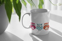 Funny owls.T-shirt design. Sublimation Product Image 3