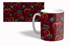 Romantic Hearts Mug Wrap Sublimation Design 15 oz Product Image 2