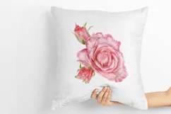 Rose sublimation watercolor png flowers on bleach effect Product Image 4