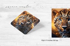 Square Coaster PNG. Leopard Coaster. Product Image 1