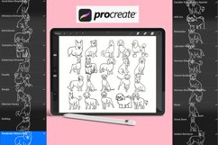 Cartoon Dogs Outlines Procreate Brush Stamps, 20 Dog Brushes Product Image 1
