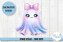 Iridescent Ghost Bow PNG, Cute Ghost Clip Art Product Image 1
