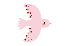 Pink Bird Clipart Hand-Drawn Flying Doves, Folk Product Image 7