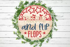 Freedom And Flip Flops SVG, 4th Of July Round Sign SVG Product Image 3