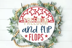 Freedom And Flip Flops SVG, 4th Of July Round Sign SVG Product Image 2