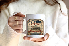 Freedom Coffee Vintage Patriotic Sign PNG Product Image 2