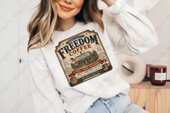 Freedom Coffee Vintage Patriotic Sign PNG Product Image 4